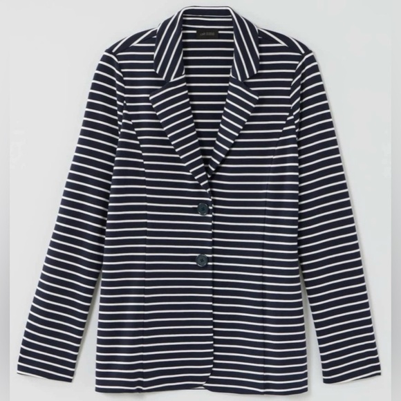 J. JILL Wearever Preppy Business Casual Stretchy Unstructured Striped Blazer 2X - Picture 2 of 14